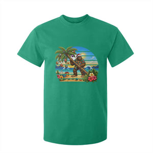 Funny Christmas In July Bigfoot T Shirt For Kid Tropical Vacation Graphic TS12 Irish Green Print Your Wear