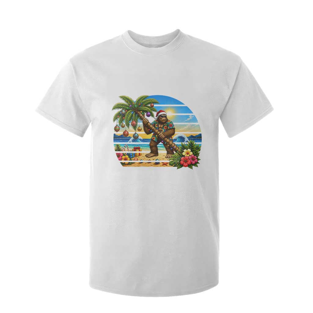 Funny Christmas In July Bigfoot T Shirt For Kid Tropical Vacation Graphic TS12 White Print Your Wear