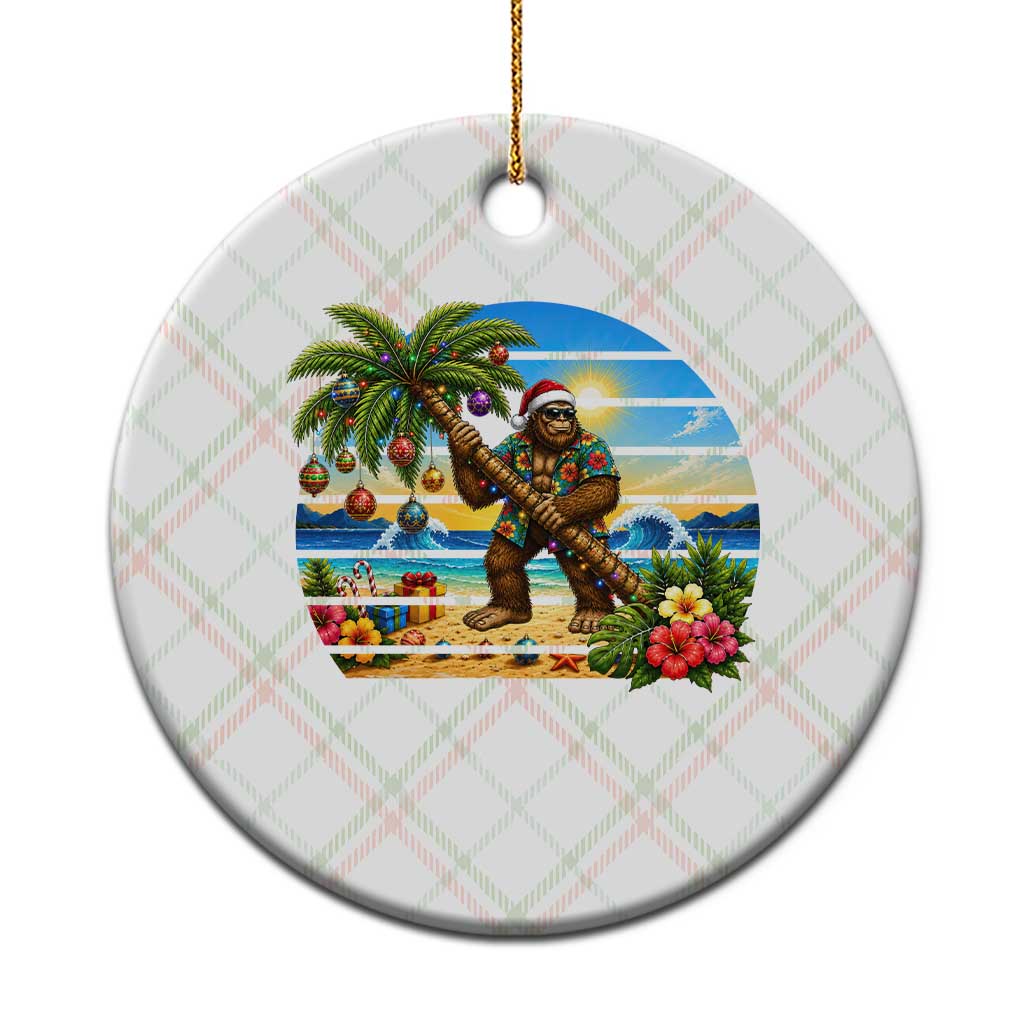Funny Christmas In July Bigfoot Ceramic Ornament Tropical Vacation Graphic TS12 1pc Christmas Plaid Print Your Wear