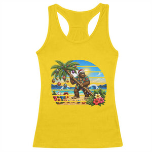 Funny Christmas In July Bigfoot Racerback Tank Top Tropical Vacation Graphic TS12 Daisy Print Your Wear