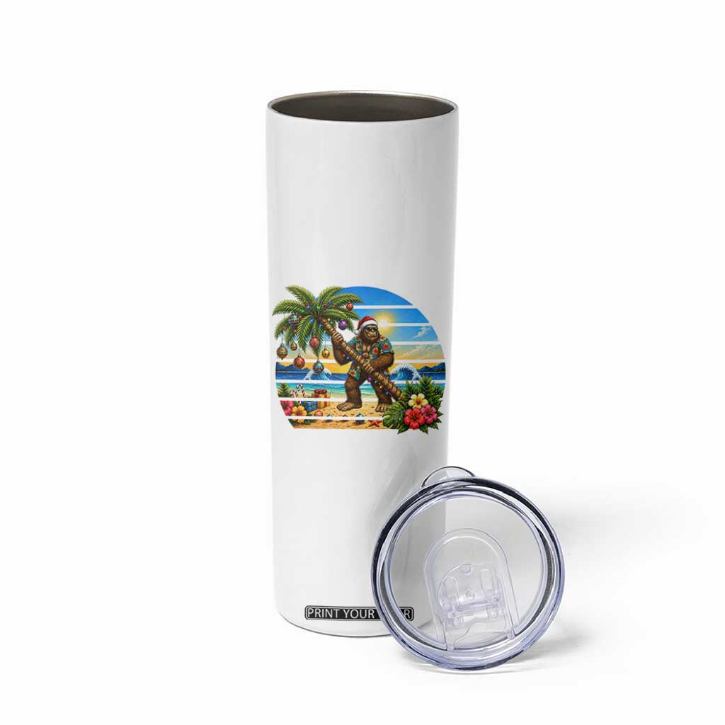 Funny Christmas In July Bigfoot Skinny Tumbler Tropical Vacation Graphic TS12 Print Your Wear