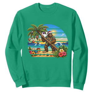 Funny Christmas In July Bigfoot Sweatshirt Tropical Vacation Graphic