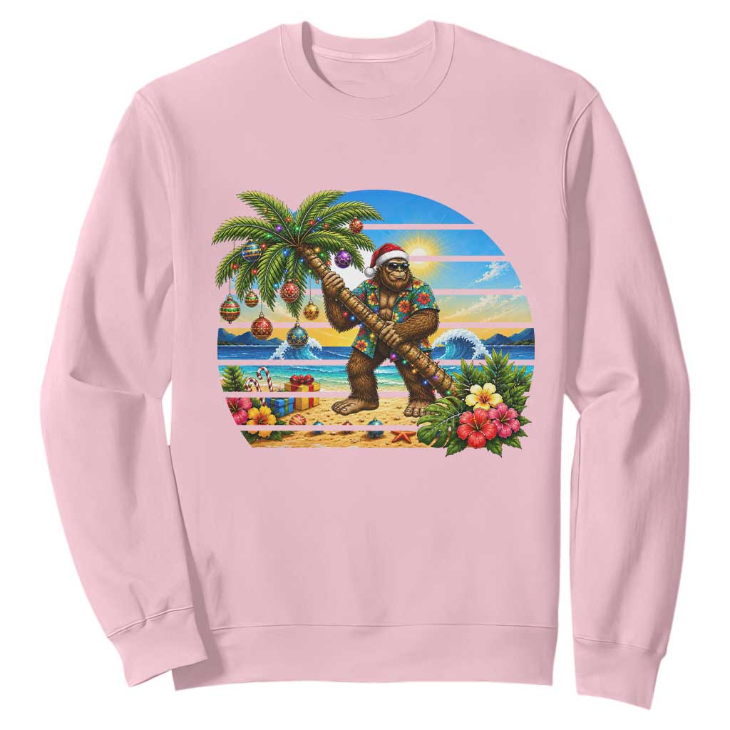 Funny Christmas In July Bigfoot Sweatshirt Tropical Vacation Graphic