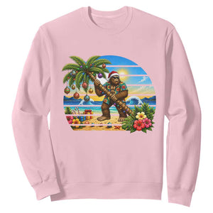 Funny Christmas In July Bigfoot Sweatshirt Tropical Vacation Graphic