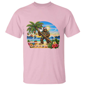Funny Christmas In July Bigfoot T Shirt Tropical Vacation Graphic