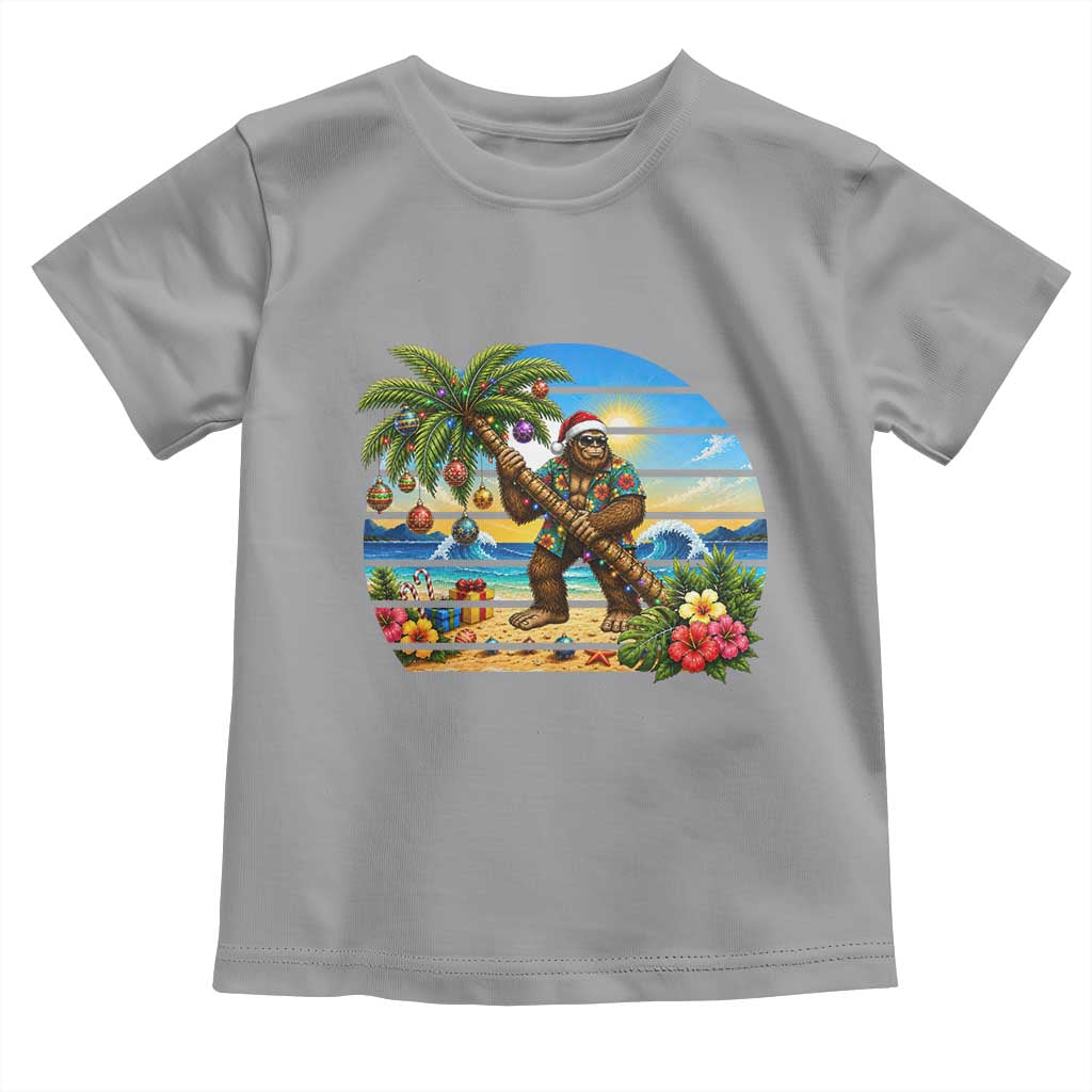 Funny Christmas In July Bigfoot Toddler T Shirt Tropical Vacation Graphic TS12 Sport Gray Print Your Wear
