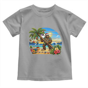 Funny Christmas In July Bigfoot Toddler T Shirt Tropical Vacation Graphic TS12 Sport Gray Print Your Wear