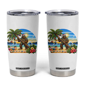 Funny Christmas In July Bigfoot Tumbler Cup Tropical Vacation Graphic TS12 White Print Your Wear