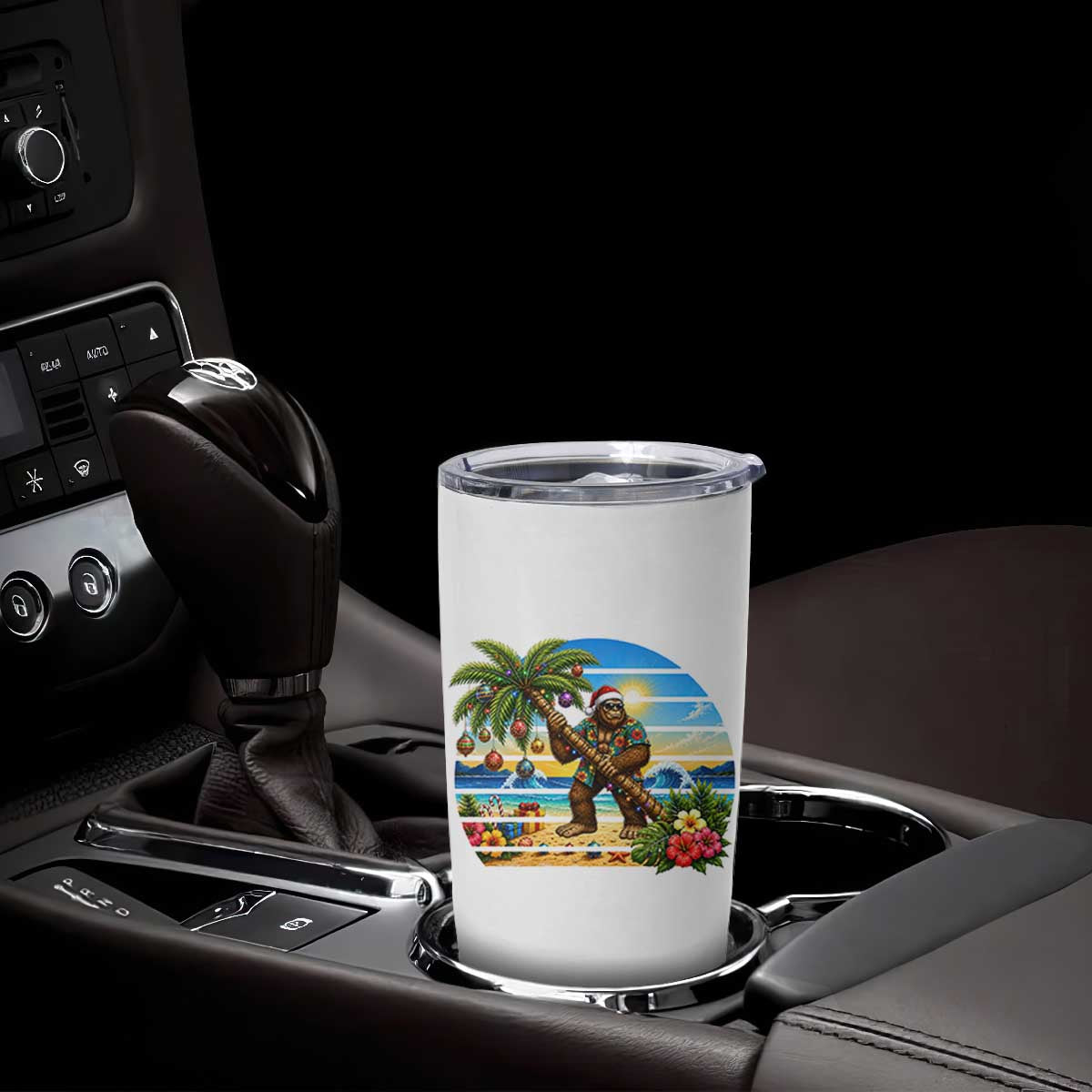 Funny Christmas In July Bigfoot Tumbler Cup Tropical Vacation Graphic TS12 Print Your Wear