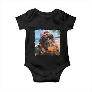 Funny Hawaiian Bigfoot Baby Onesie Tropical Beach Party Graphic TS12 Black Print Your Wear