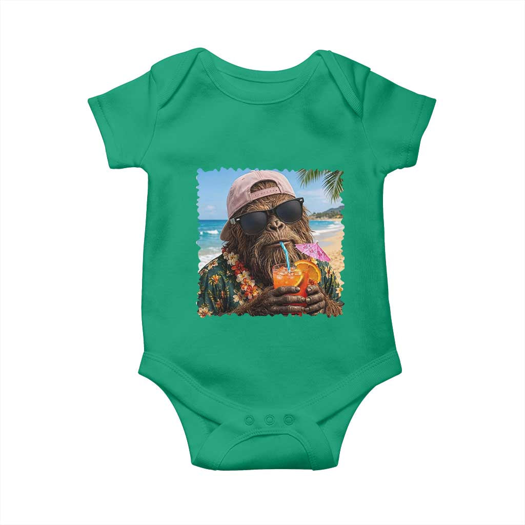 Funny Hawaiian Bigfoot Baby Onesie Tropical Beach Party Graphic TS12 Irish Green Print Your Wear