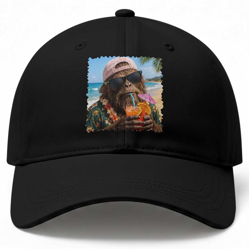 Funny Hawaiian Bigfoot Baseball Cap Tropical Beach Party Graphic TS12 Print Your Wear