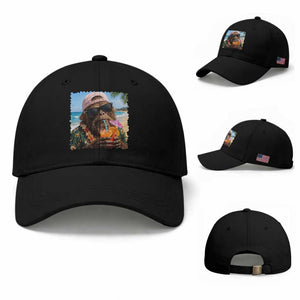 Funny Hawaiian Bigfoot Baseball Cap Tropical Beach Party Graphic TS12 Baseball Cap Universal Fit Black Print Your Wear