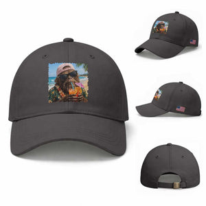Funny Hawaiian Bigfoot Baseball Cap Tropical Beach Party Graphic TS12 Baseball Cap Universal Fit Dark Gray Print Your Wear