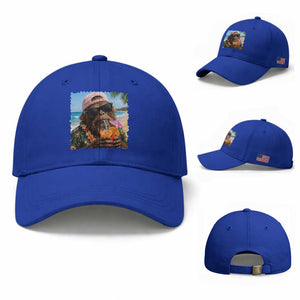 Funny Hawaiian Bigfoot Baseball Cap Tropical Beach Party Graphic TS12 Baseball Cap Universal Fit Royal Blue Print Your Wear
