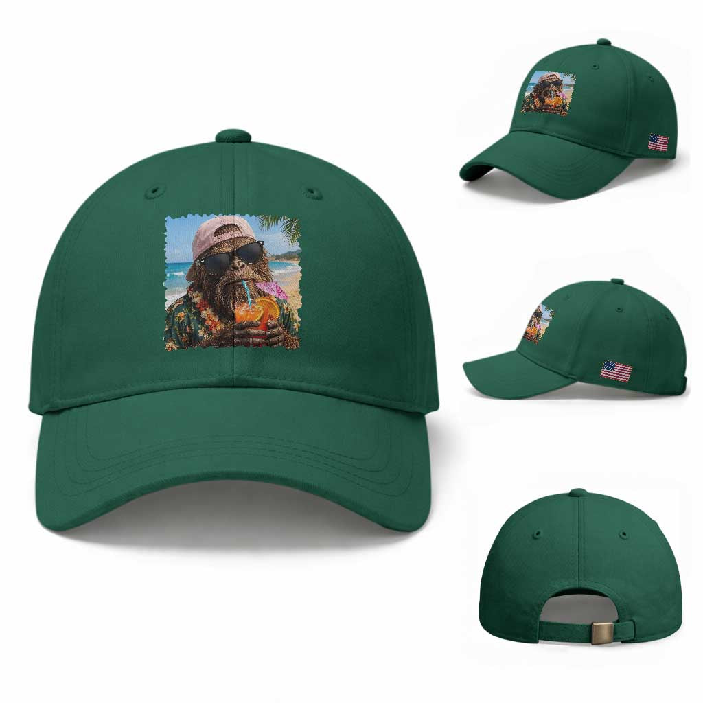 Funny Hawaiian Bigfoot Baseball Cap Tropical Beach Party Graphic TS12 Baseball Cap Universal Fit Irish Green Print Your Wear