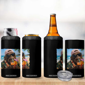 Funny Hawaiian Bigfoot 4 in 1 Can Cooler Tumbler Tropical Beach Party Graphic TS12 Print Your Wear