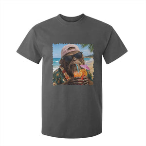 Funny Hawaiian Bigfoot T Shirt For Kid Tropical Beach Party Graphic TS12 Dark Heather Print Your Wear