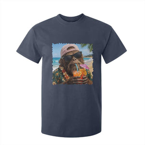 Funny Hawaiian Bigfoot T Shirt For Kid Tropical Beach Party Graphic TS12 Navy Print Your Wear