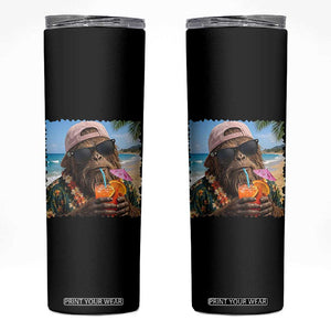 Funny Hawaiian Bigfoot Skinny Tumbler Tropical Beach Party Graphic TS12 Black Print Your Wear