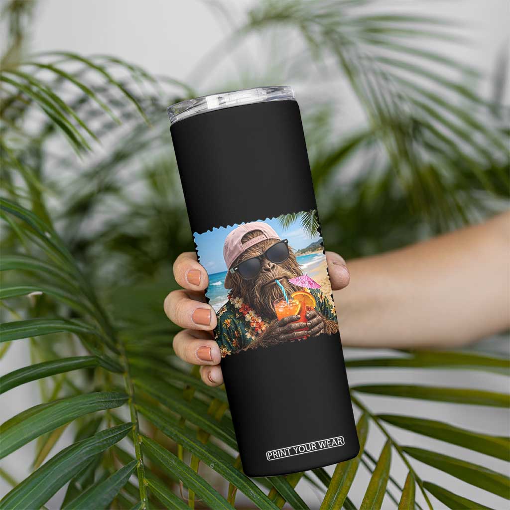 Funny Hawaiian Bigfoot Skinny Tumbler Tropical Beach Party Graphic TS12 Print Your Wear