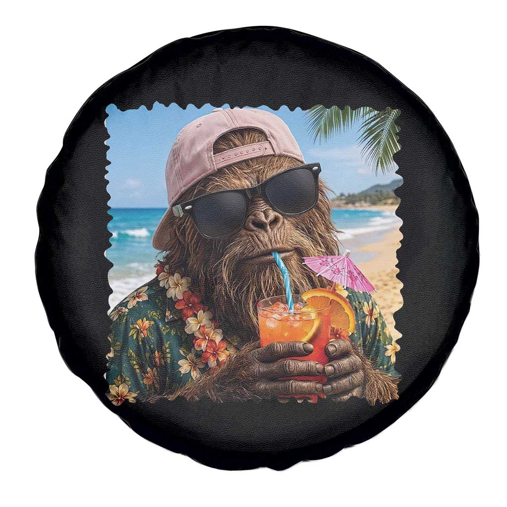 Funny Hawaiian Bigfoot Spare Tire Cover Tropical Beach Party Graphic TS12 Print Your Wear