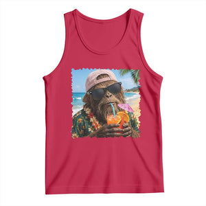 Funny Hawaiian Bigfoot Tank Top Tropical Beach Party Graphic TS12 Red Print Your Wear