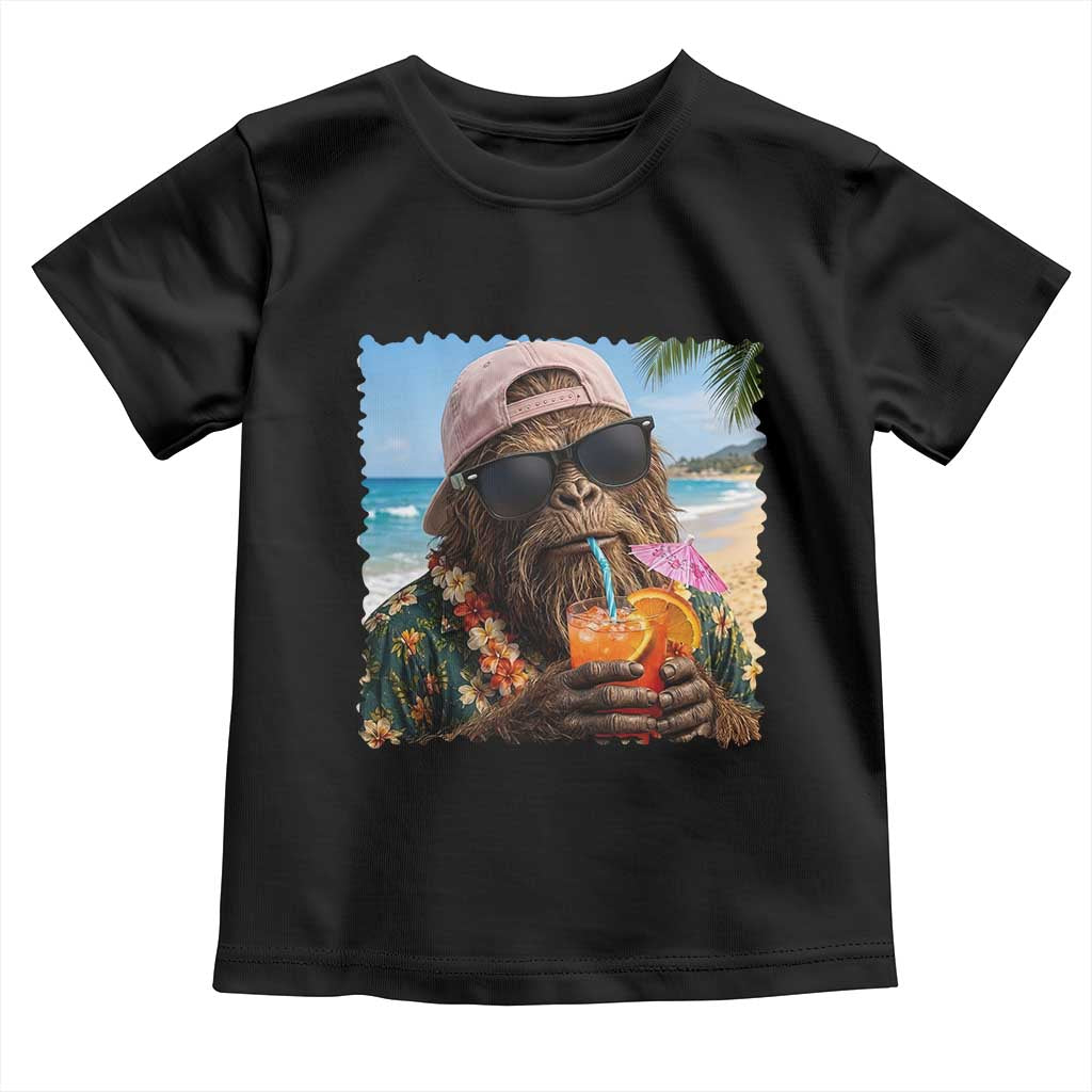 Funny Hawaiian Bigfoot Toddler T Shirt Tropical Beach Party Graphic TS12 Black Print Your Wear