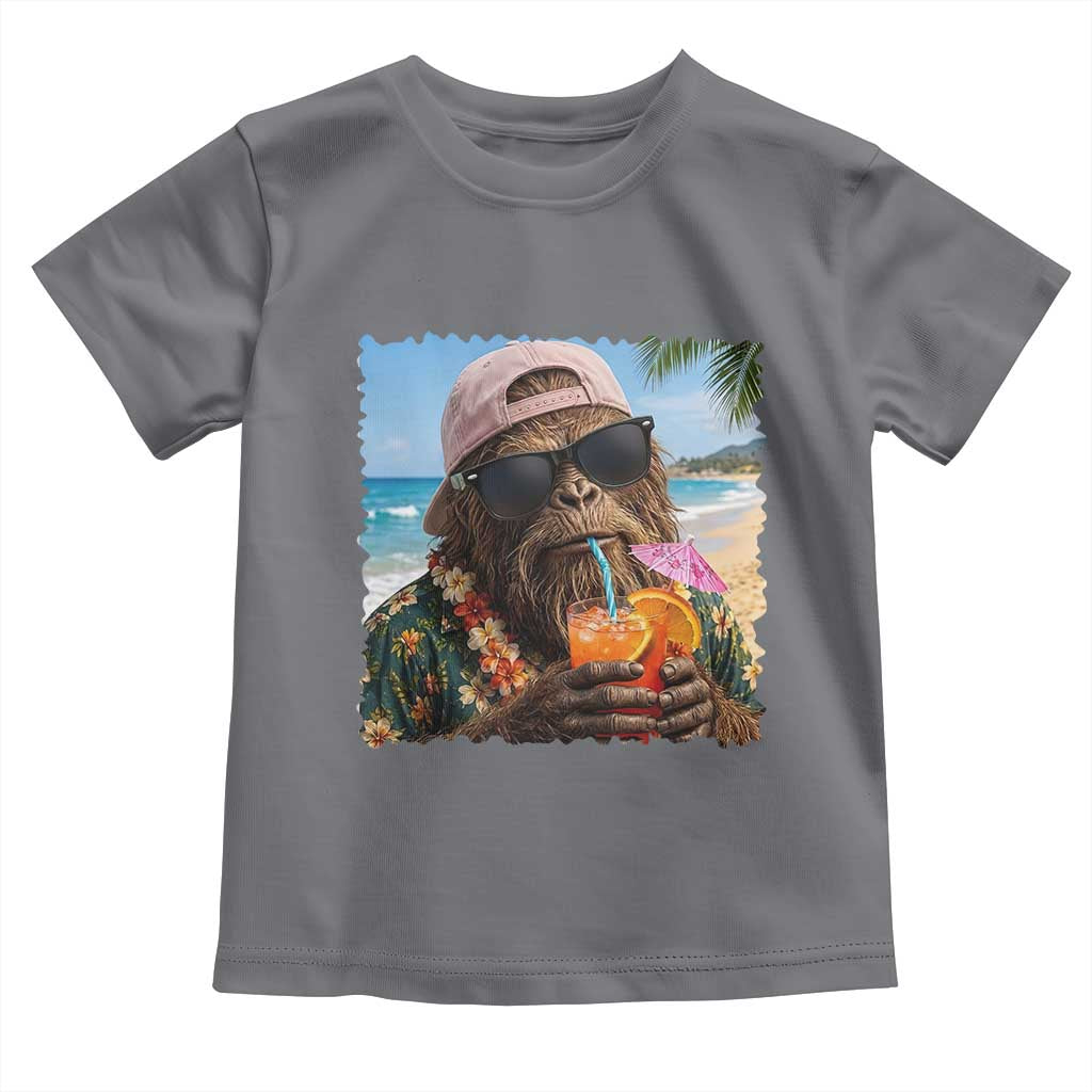 Funny Hawaiian Bigfoot Toddler T Shirt Tropical Beach Party Graphic TS12 Charcoal Print Your Wear