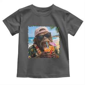 Funny Hawaiian Bigfoot Toddler T Shirt Tropical Beach Party Graphic TS12 Dark Heather Print Your Wear