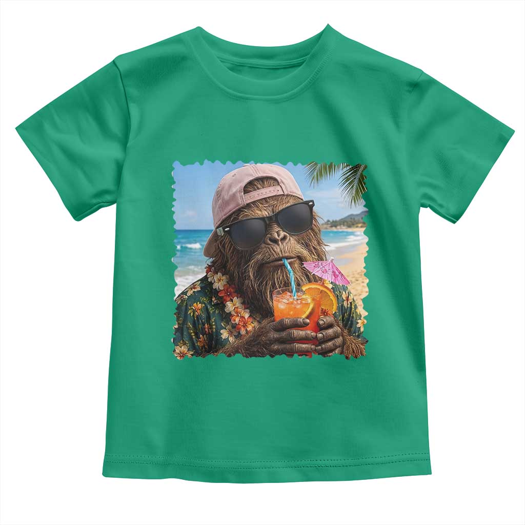 Funny Hawaiian Bigfoot Toddler T Shirt Tropical Beach Party Graphic TS12 Irish Green Print Your Wear