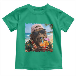 Funny Hawaiian Bigfoot Toddler T Shirt Tropical Beach Party Graphic TS12 Irish Green Print Your Wear