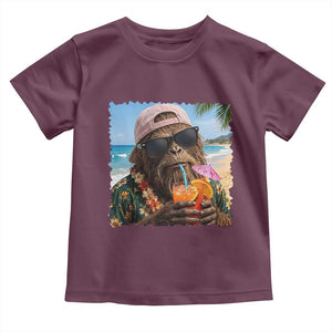 Funny Hawaiian Bigfoot Toddler T Shirt Tropical Beach Party Graphic TS12 Maroon Print Your Wear