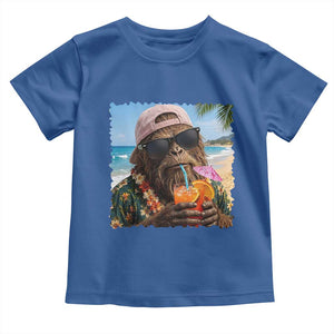 Funny Hawaiian Bigfoot Toddler T Shirt Tropical Beach Party Graphic TS12 Royal Blue Print Your Wear
