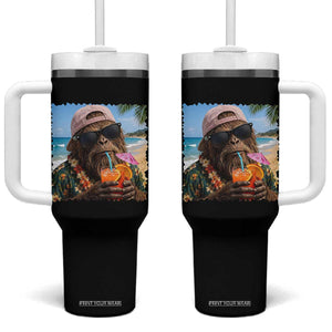 Funny Hawaiian Bigfoot Tumbler With Handle Tropical Beach Party Graphic TS12 One Size: 40 oz Black Print Your Wear