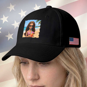 Funny Summer Doll Face Meme Baseball Cap Tropical Beach Party Graphic