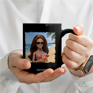 Funny Summer Doll Face Meme Coffee Mug Tropical Beach Party Graphic TS12 Print Your Wear