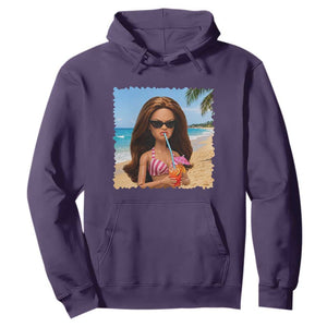 Funny Summer Doll Face Meme Hoodie Tropical Beach Party Graphic TS12 Purple Print Your Wear