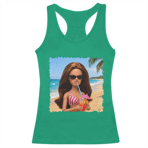 Funny Summer Doll Face Meme Racerback Tank Top Tropical Beach Party Graphic TS12 Irish Green Print Your Wear