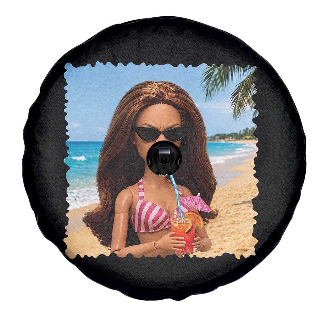 Funny Summer Doll Face Meme Spare Tire Cover Tropical Beach Party Graphic TS12 Print Your Wear