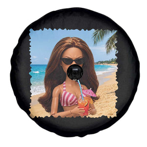 Funny Summer Doll Face Meme Spare Tire Cover Tropical Beach Party Graphic TS12 Print Your Wear