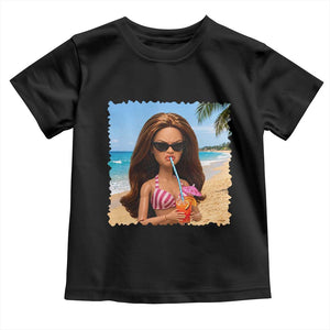 Funny Summer Doll Face Meme Toddler T Shirt Tropical Beach Party Graphic TS12 Black Print Your Wear