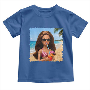 Funny Summer Doll Face Meme Toddler T Shirt Tropical Beach Party Graphic TS12 Royal Blue Print Your Wear