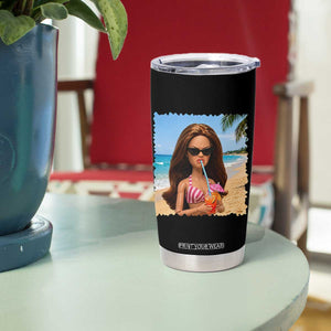 Funny Summer Doll Face Meme Tumbler Cup Tropical Beach Party Graphic TS12 Print Your Wear
