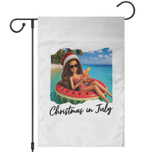 Christmas In July Tropical Doll Face Meme Garden Flag Summer Vacation Graphic