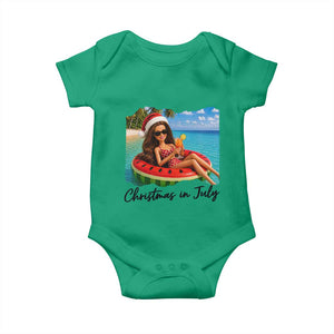 Christmas In July Tropical Doll Face Meme Baby Onesie Summer Vacation Graphic TS12 Irish Green Print Your Wear