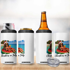 Christmas In July Tropical Doll Face Meme 4 in 1 Can Cooler Tumbler Summer Vacation Graphic TS12 Print Your Wear