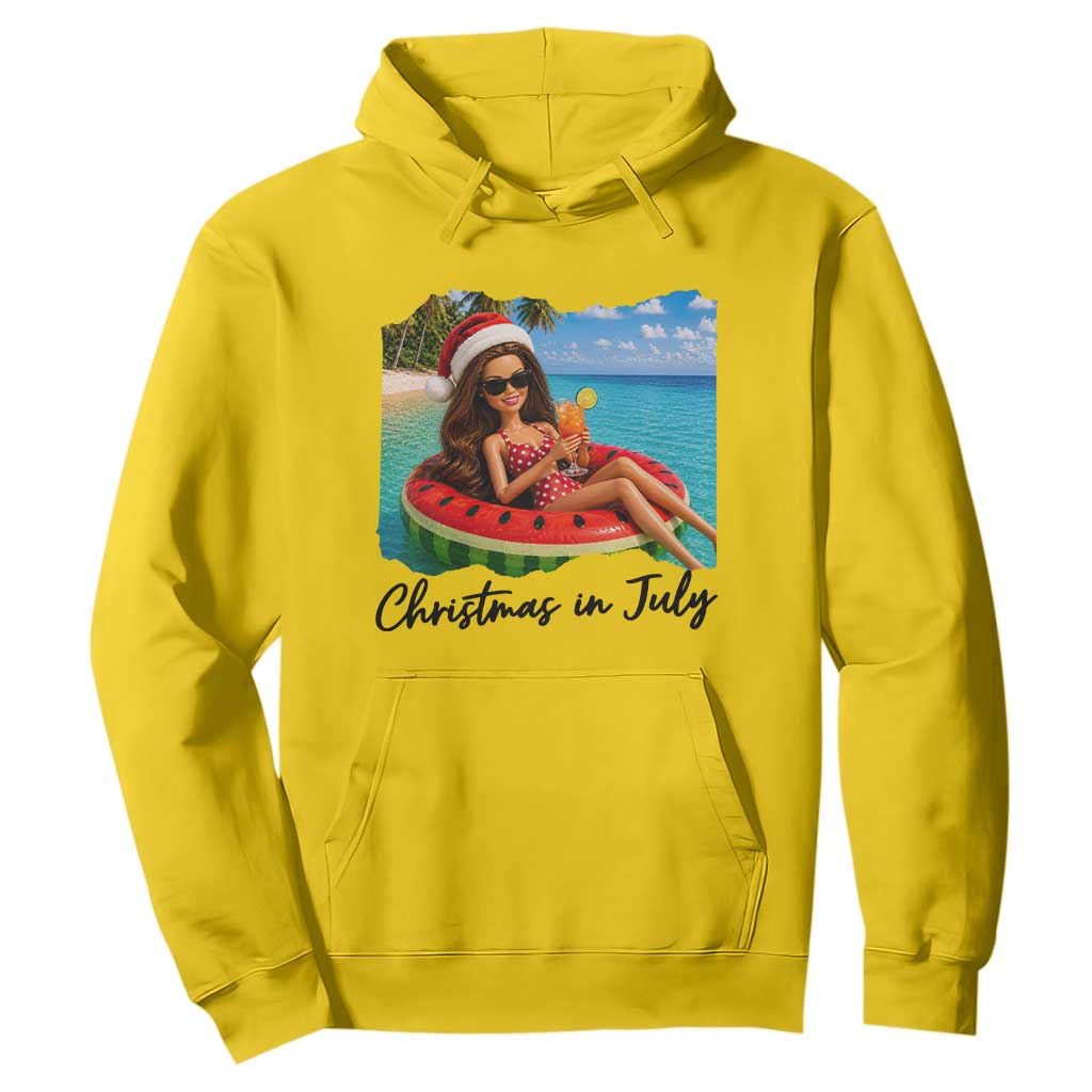 Christmas In July Tropical Doll Face Meme Hoodie Summer Vacation Graphic TS12 Daisy Print Your Wear