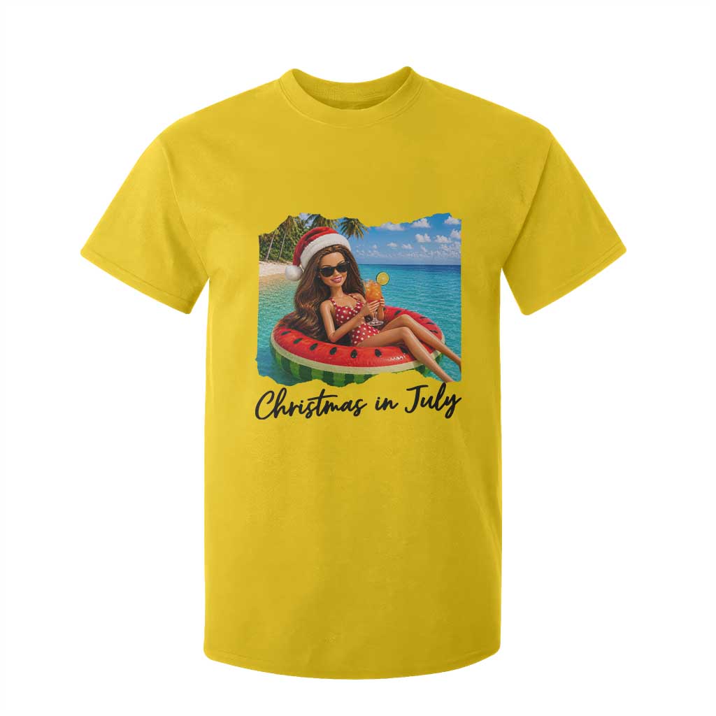 Christmas In July Tropical Doll Face Meme T Shirt For Kid Summer Vacation Graphic TS12 Daisy Print Your Wear