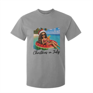 Christmas In July Tropical Doll Face Meme T Shirt For Kid Summer Vacation Graphic TS12 Sport Gray Print Your Wear